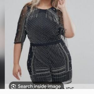 RARE HTF!!! NWT RIVER ISLAND 20 EMBELLISHED PLAYSUIT ROMPER